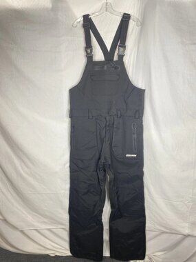 Gsou Snow Mens Relaxed Fit Snow Bibs With Knee Reinforcements Size L Black